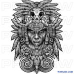 Aztec Warrior Face With Headdress Tattoo Aztec Tattoos Warvox