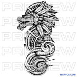 Amazing Quetzalcoatl Tribal Half Sleeve Tattoo warvox sketch download buy