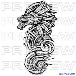 Amazing Quetzalcoatl Tribal Half Sleeve Tattoo warvox sketch download buy
