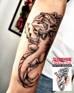 Axolotl Aztec Salamander Tattoo Design - Aztec Tattoo Ideas