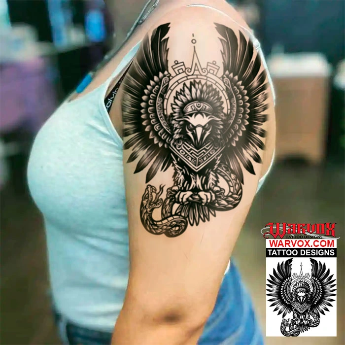 Aztec Eagle with Snake Tattoo Art