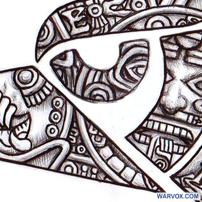Aztec Eagle Head Hecho en Mexico tattoo design warvox