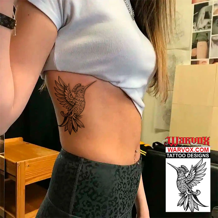 Huitzilin Hummingbird Art Tattoo Design