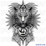 Jaguar head Shield tattoo design warvox creations