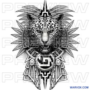 Jaguar head Shield tattoo design warvox creations