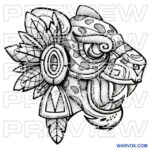 Jaguar sculpture dotwork Tattoo Design warvox latino