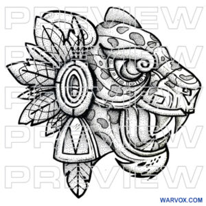 Jaguar sculpture dotwork Tattoo Design warvox latino