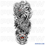 Mayan Kukulkan Aztec Quetzalcoatl full Sleeve Tattoo ttattoo for men drawing