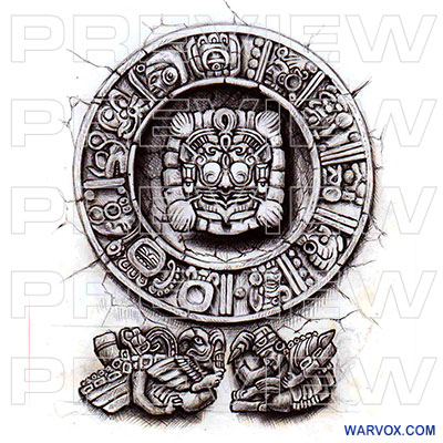 Mayan stone disk 3d tattoo design warvox downloads