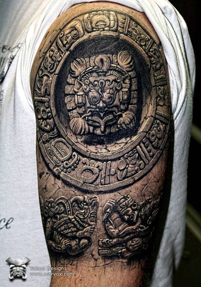Jaguar head with leaves and Mayan pyramid. #makeyourownblack #central past  #tattoofamily #jaguar #tinta #chichenitza #bng | Instagram