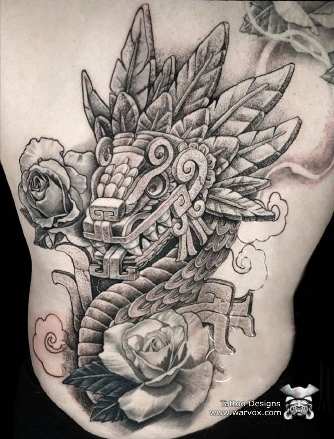 Aztec Warrior Snake Tattoo