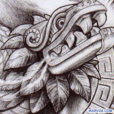 Quetzalcoatl Feathered Serpent deity Aztec Maya tattoo design warvox downloads