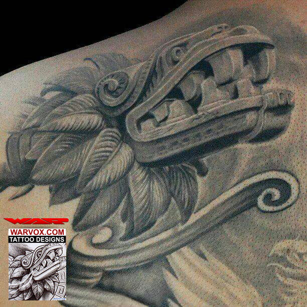 Quetzalcoatl Feathered Serpent deity Aztec Maya tattoo design warvox download