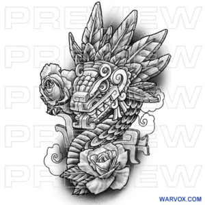 Quetzalcoatl serpent aztec god tattoo design warvox