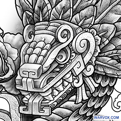 Quetzalcoatl serpent aztec god tattoo design warvox
