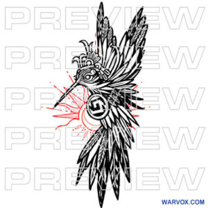 Stunning Hummingbird Black and Red Tattoo warvox sketch drawing buy download