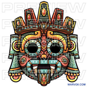 Tlaloc Aztec god neotraditional attoo design warvox