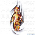 Golden Female Tattoo Design