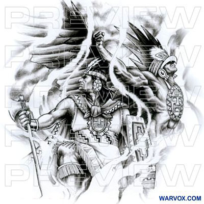 Warrior Spirit Tattoo Design - ₪ AZTEC TATTOOS ₪ Warvox Aztec Mayan ...