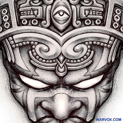 Aztec Emperor Tattoo Design Head
