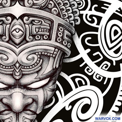 Aztec Warrior Sleeve Tattoo - ₪ AZTEC TATTOOS ₪ Warvox Aztec Mayan Inca  Tattoo Designs