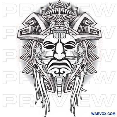 Warrior Mask Aztec Tattoo Design - ₪ AZTEC TATTOOS ₪ Warvox Aztec Mayan Inca Tattoo Designs