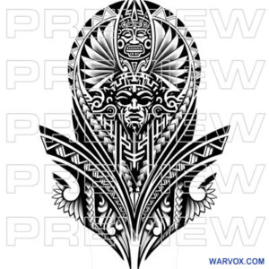 Aztec Tribal Half Sleeve Tattoo Design arm leg back tattoo ideas by warvox drawings