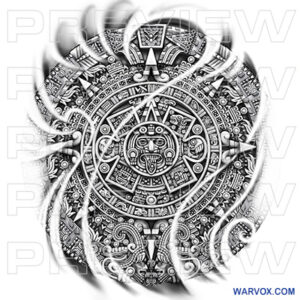 aztec calendar half sleeve tattoo design maya calendar warvox