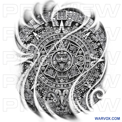 Aztec Calendar Half Sleeve Tattoo Design - ₪ AZTEC TATTOOS ₪ Warvox Aztec  Mayan Inca Tattoo Designs