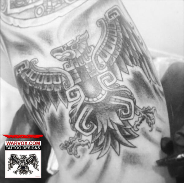Stone Eagle Tattoo Design (without background) - Aztec Tattoo Ideas