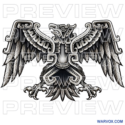 aztec mexican stone eagle tattoo design warvox buy and download