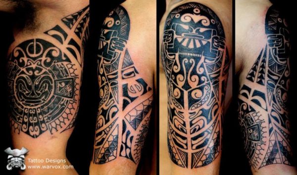 Tribal Imperial Mask Tattoo - Aztec Tattoo Ideas
