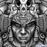 Aztec Warrior Face with Headdress Tattoo - ₪ AZTEC TATTOOS ₪ Warvox ...