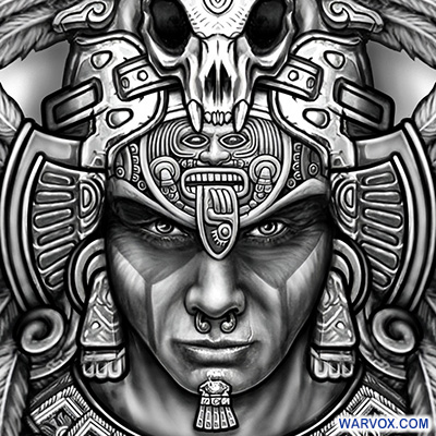 Digital Download Mayan Warrior Skull an Instant Digital 