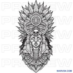aztec woman warrior princess tattoo design by warvox