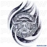 Tlaloc Maya Tattoo Design