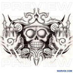 Mictlantecuhtli God Tattoo Design