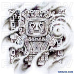 Viracocha Tattoo Design stone peru