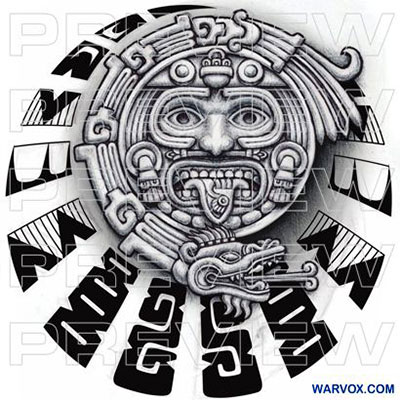 Tonatiuh Aztec Tattoo Design - ₪ AZTEC TATTOOS ₪ Warvox Aztec Mayan Inca Tattoo Designs