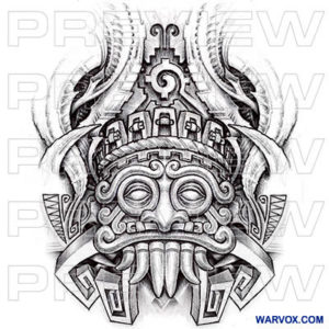 tlaloc god of rain by warvox aztec god