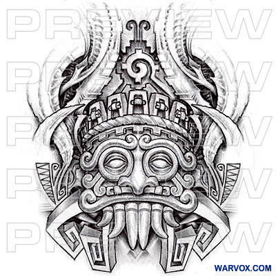 Tlaloc Rain God Tattoo Design - ₪ AZTEC TATTOOS ₪ Warvox Aztec Mayan Inca  Tattoo Designs