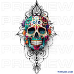 calavera sugar skull Chandelier lotus madala tattoo design warvox tattoo ideas
