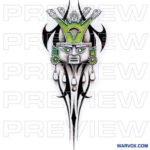 Ceremonial Mask Tattoo Design