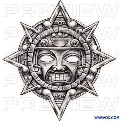 Aztec sun god tattoo designs