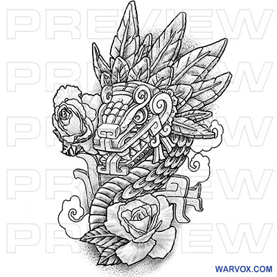 Quetzalcoatl Aztec God Tattoo Design - ₪ AZTEC TATTOOS ₪ Warvox Aztec