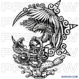 Eagle and Snake Mexican Pride Tattoo Design by warvox art