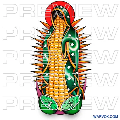 Elote Guadalupe Corn Virgin Tattoo Design warvox drawing design download