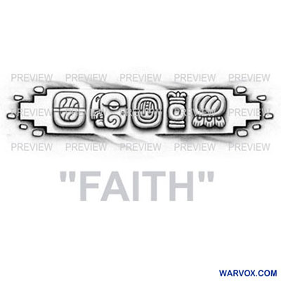 faith mayan glyphs tattoo design