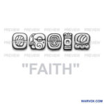 faith mayan glyphs tattoo design