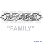 family mayan glyphs tattoo design